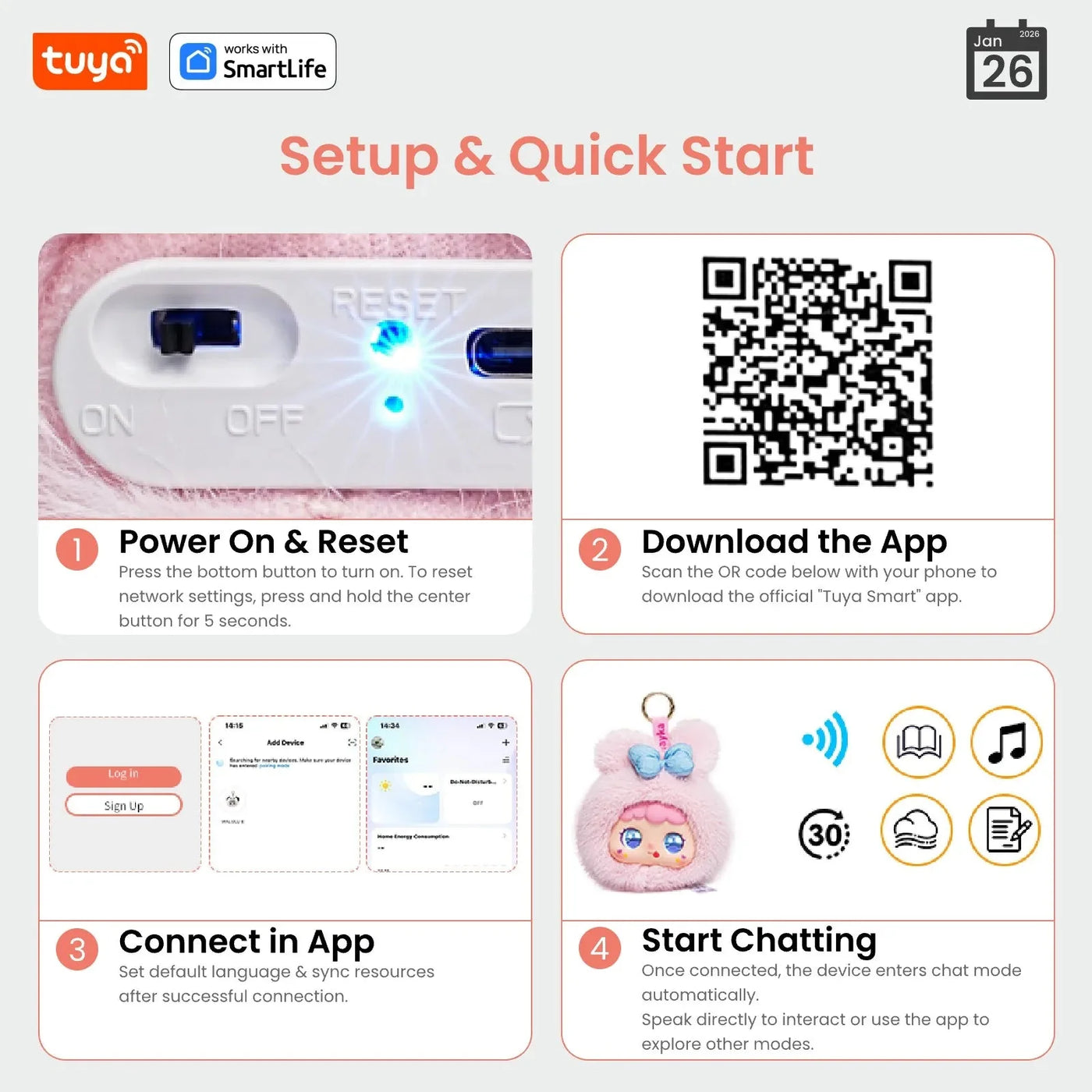 AI Plush Robot w/LED Eyes & Voice Control,Interactive Smart Toy Companion for Kids