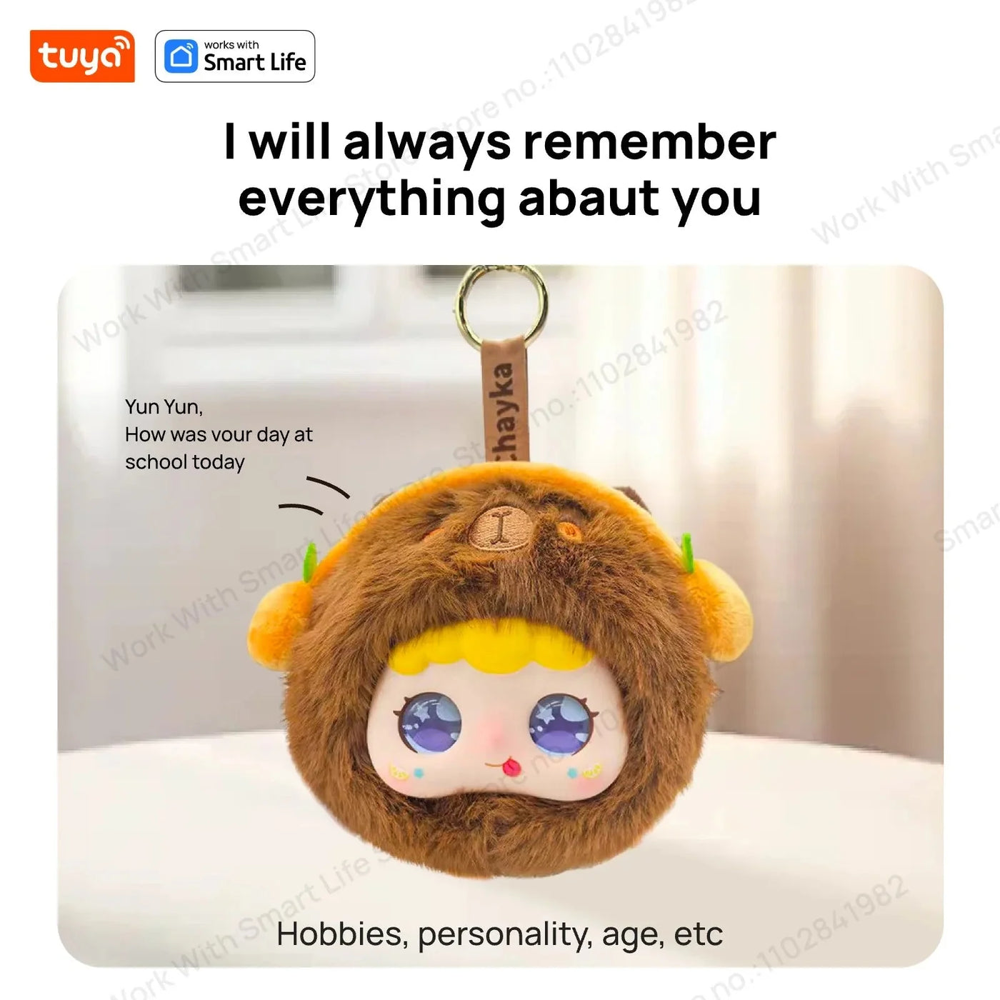 AI Plush Robot w/LED Eyes & Voice Control,Interactive Smart Toy Companion for Kids