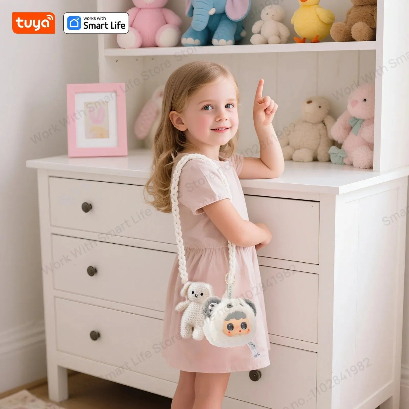 AI Plush Robot w/LED Eyes & Voice Control,Interactive Smart Toy Companion for Kids