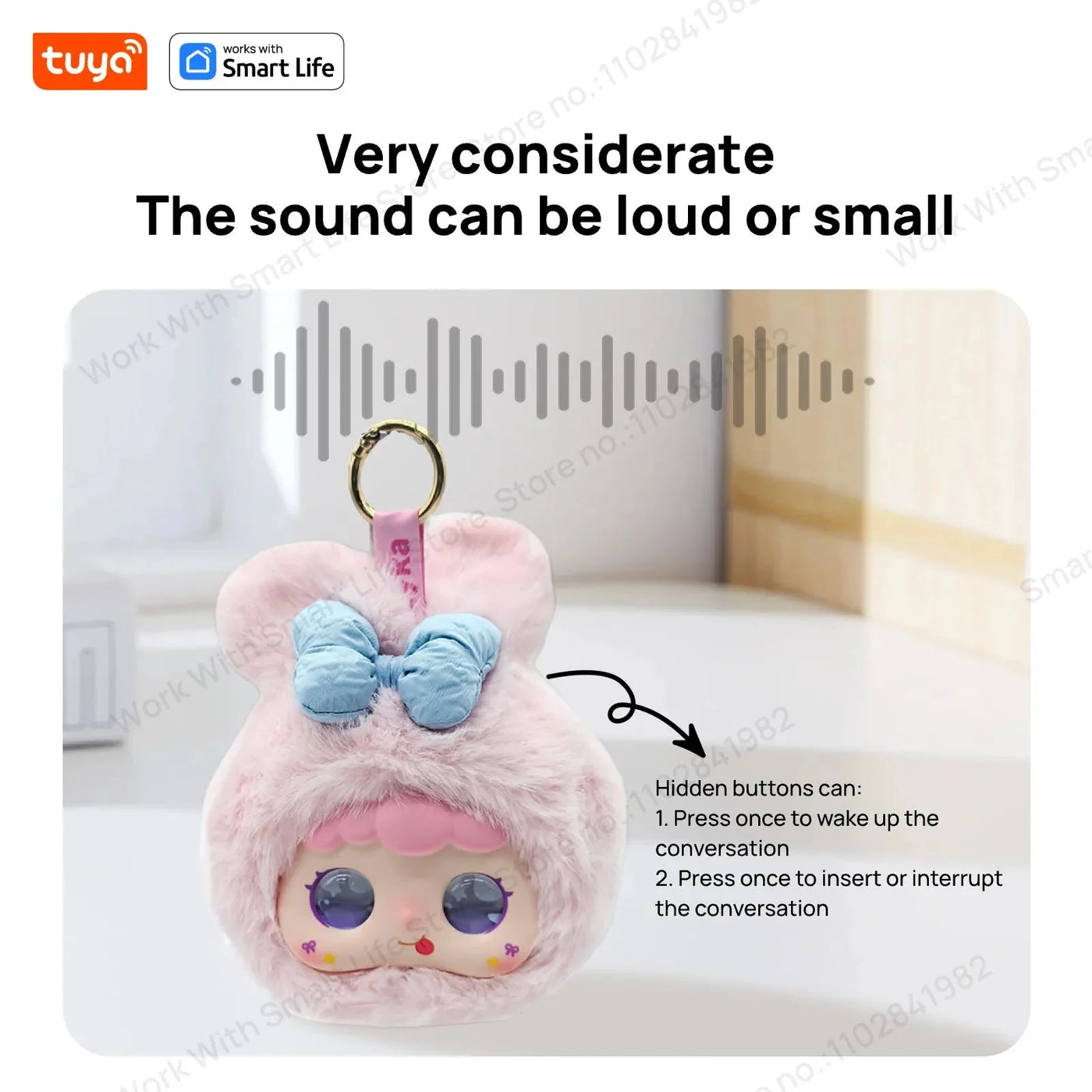 AI Plush Robot w/LED Eyes & Voice Control,Interactive Smart Toy Companion for Kids