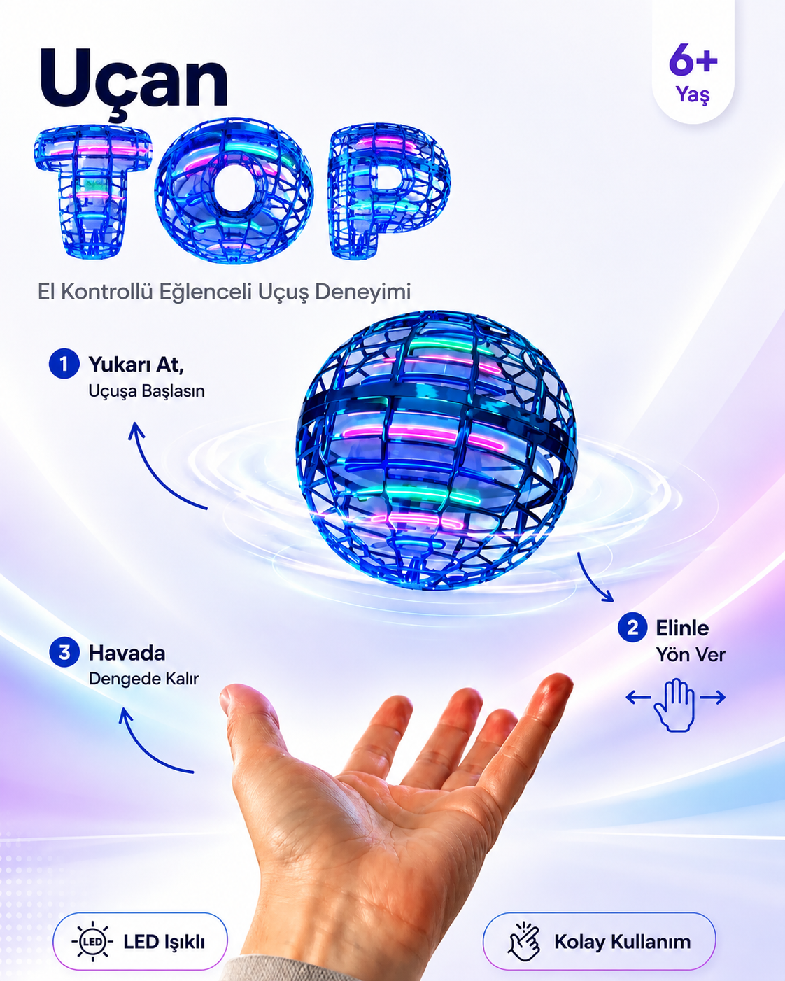 Uçan Top — Sensörlü LED Işıklı Flying Ball
